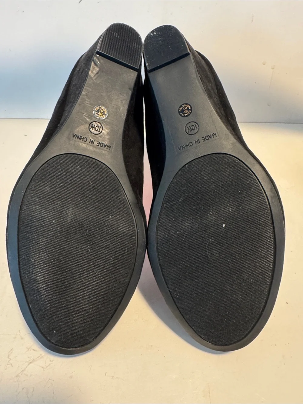 Arizona Jean Company Black Suede Mary Jane Heels